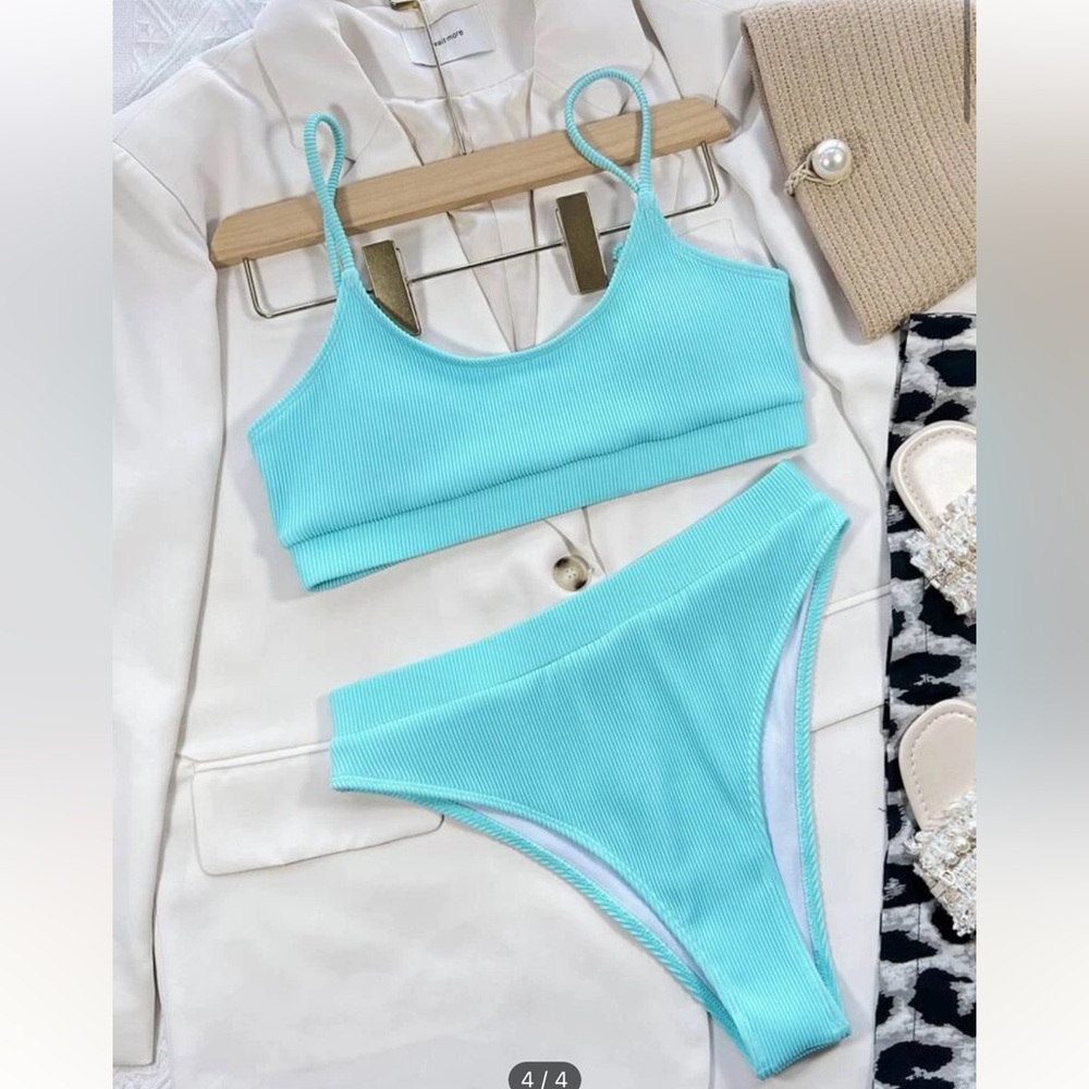 Blue High Waisted Bikini